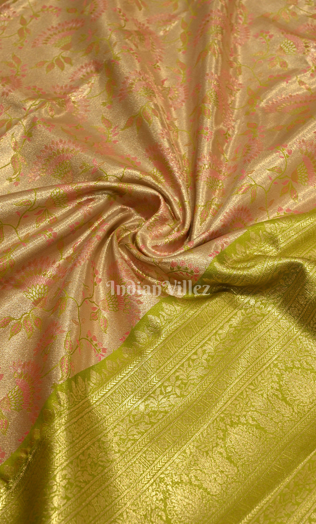 Lime Green Pure Kanjivaram Silk Saree