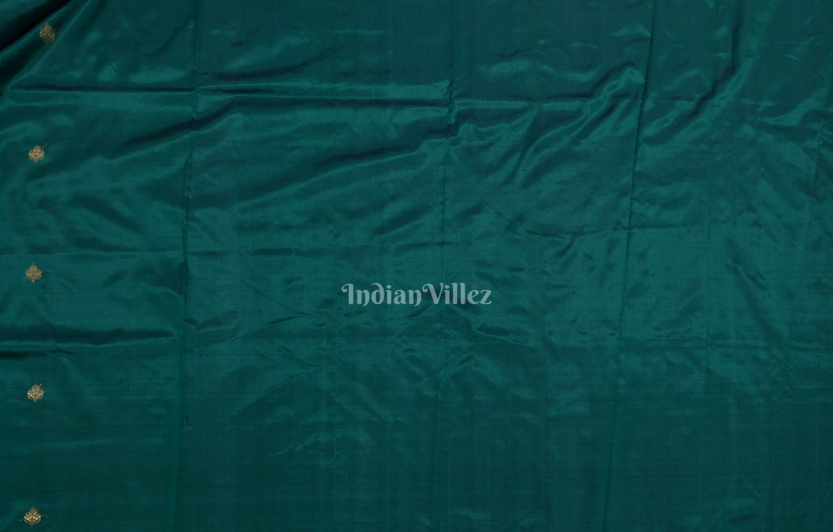 Rama Green Pure Katan Silk Banarasi Saree