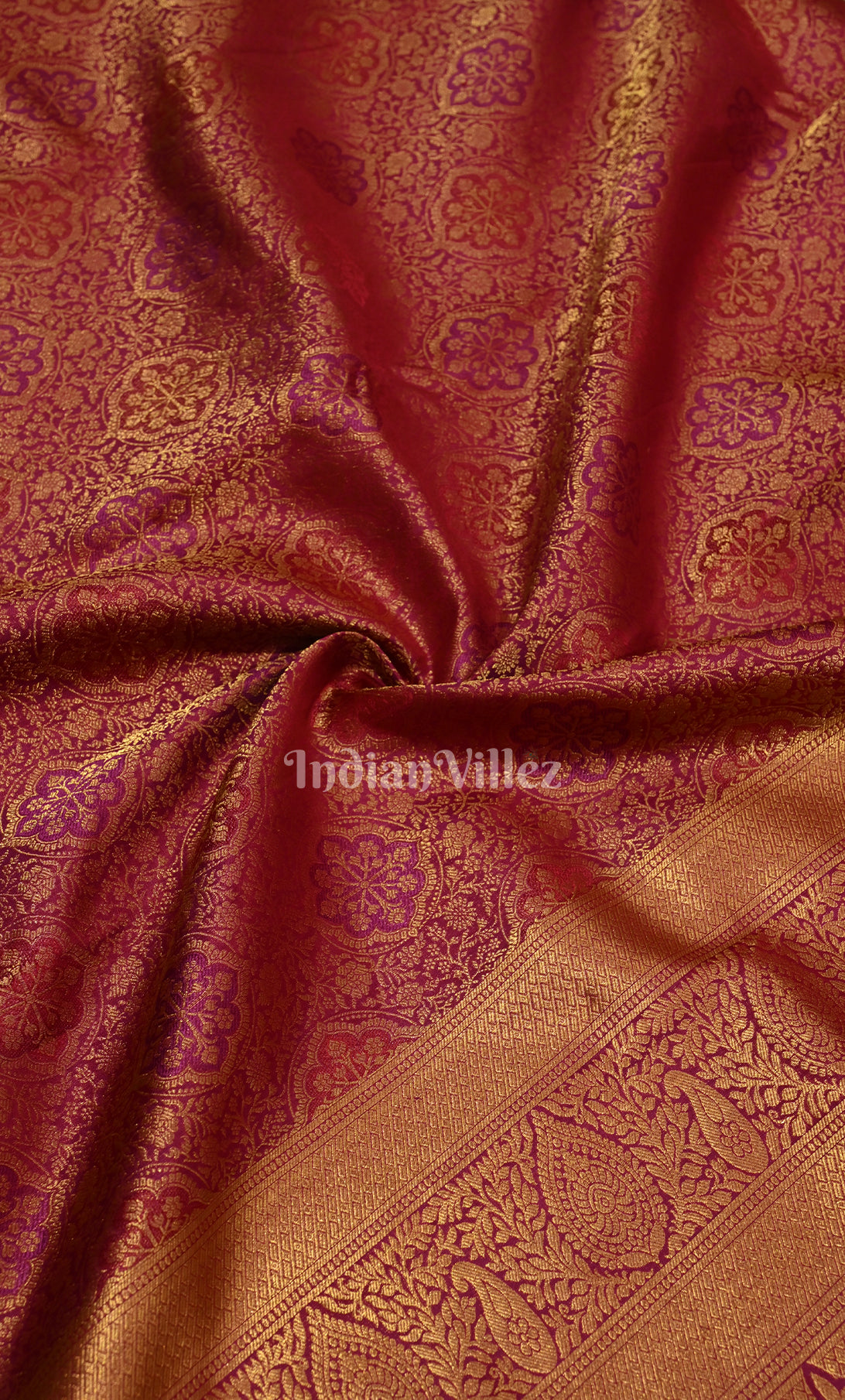 Maroon Pure Kanjivaram Silk Saree with Zari Brocade 