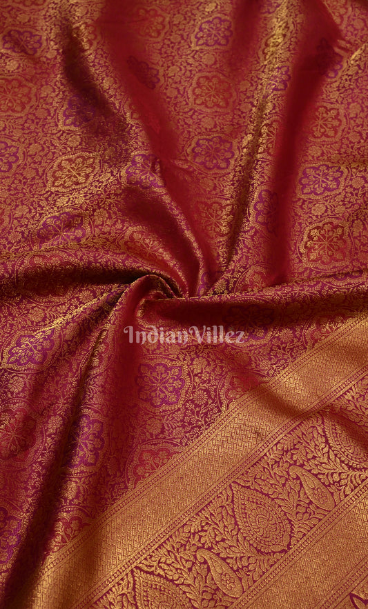 Maroon Pure Kanjivaram Silk Saree with Zari Brocade 