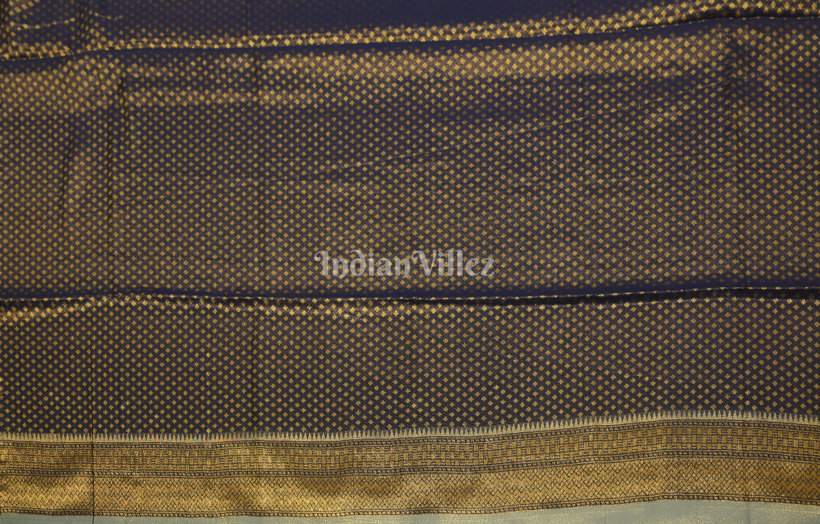 Hazy Blue Pure Tissue Kanjivaram Silk Saree - Exclusive Bridal Collection