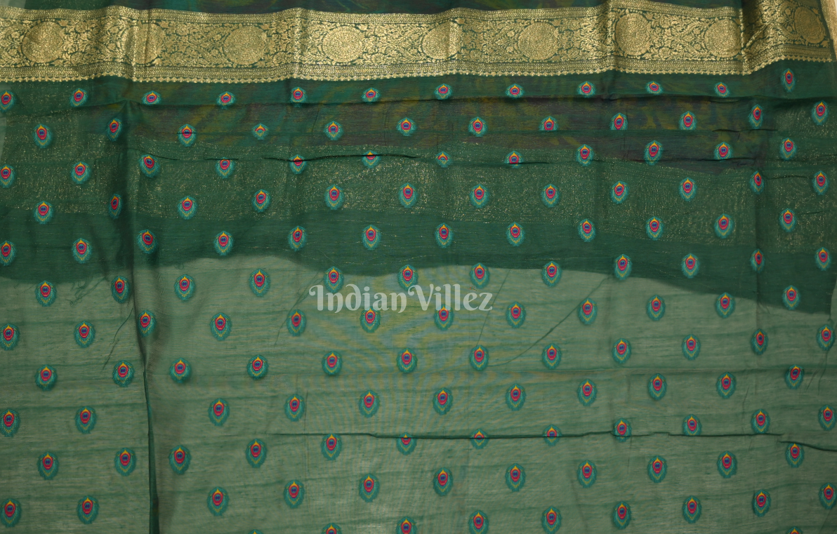 Bottle Green Modal Silk Saree