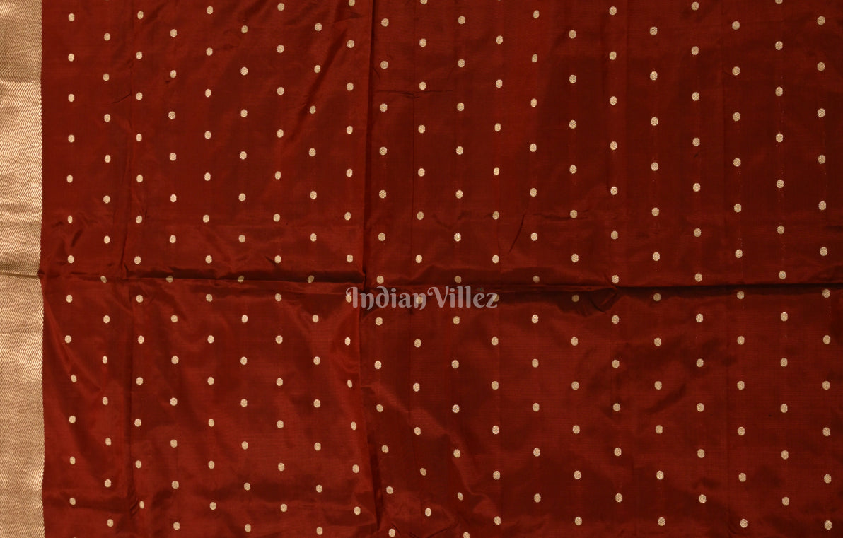 Bright Red Pure Katan Silk Banarasi Saree 