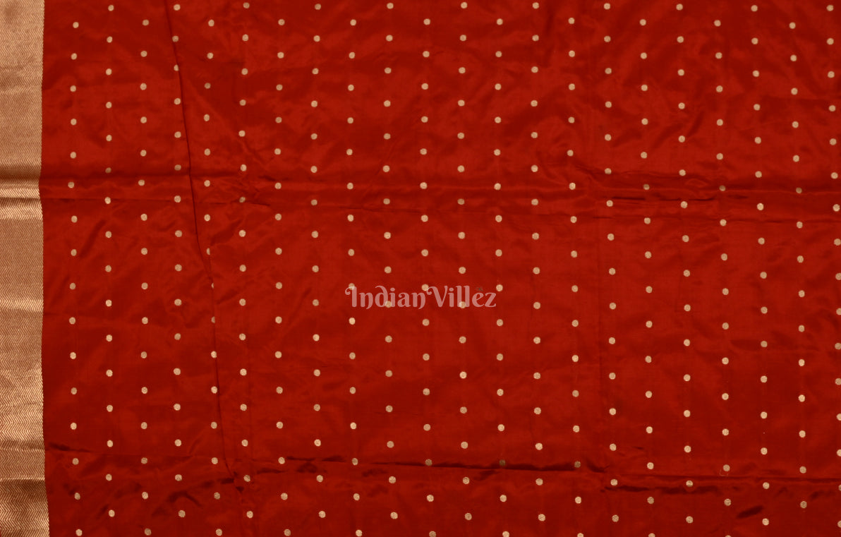 Elegant Red Pure Katan Silk Banarasi Saree