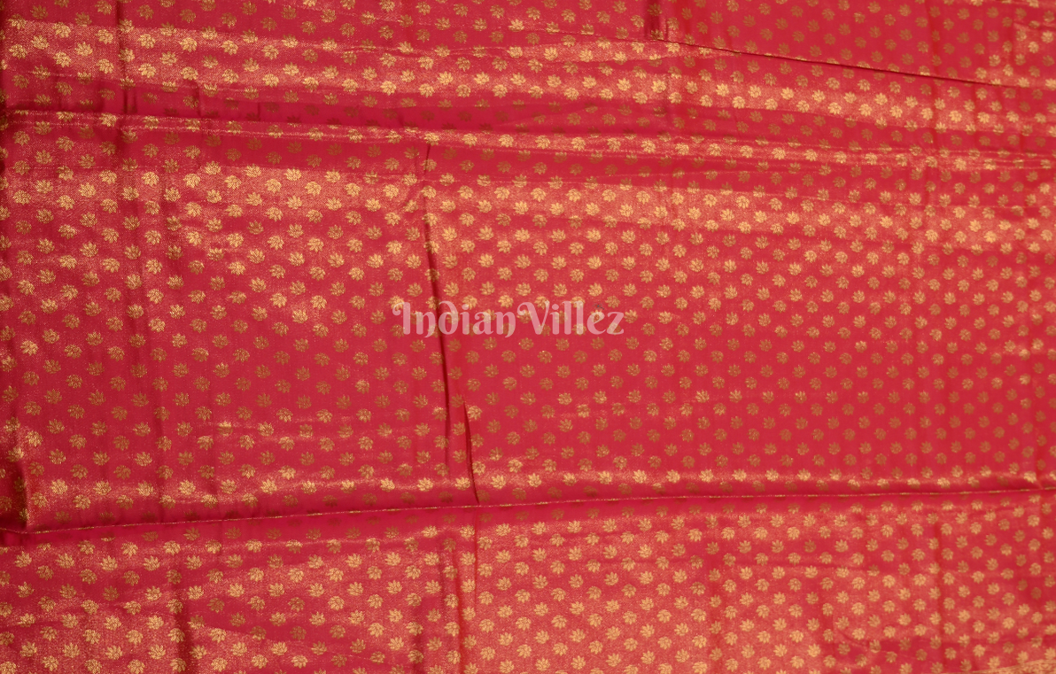 Sea Green Red Pure Tissue Kanjivaram Silk Saree