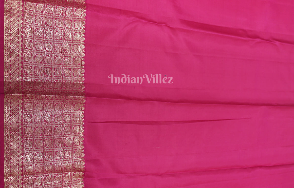 Magenta Pink Pure Brocade Kanjivaram Silk Saree 