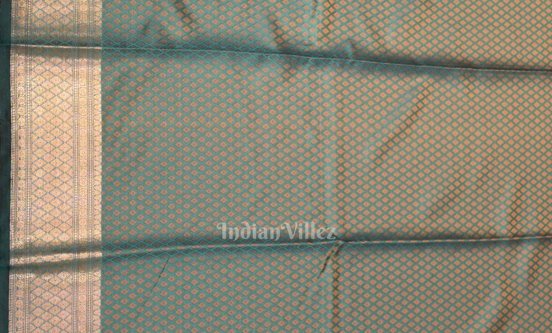 Rama Green Dual Tone Tanchoi Silk Banrasi Saree