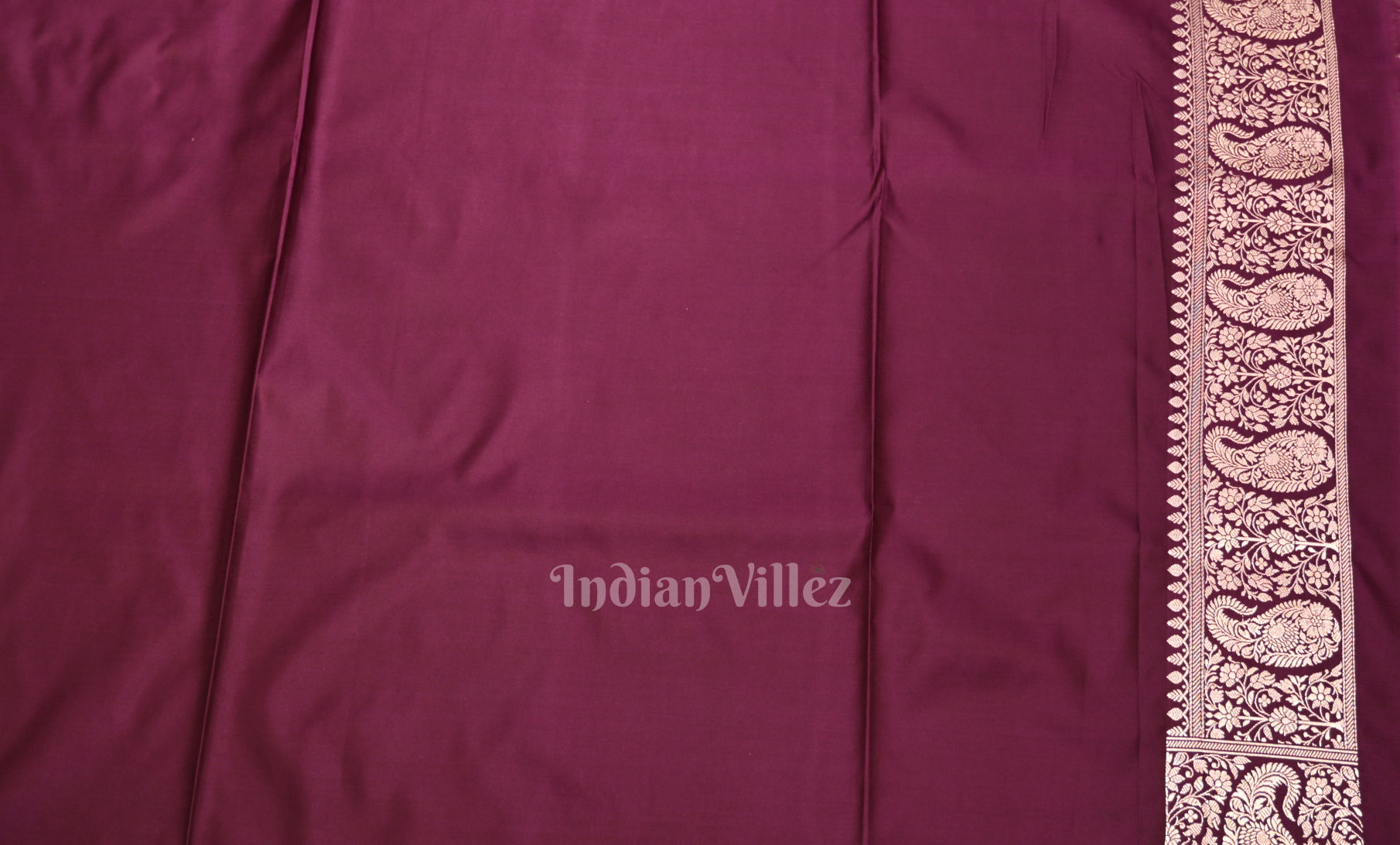 Mulberry Purple Mashru Satin Silk Banarasi Saree With Jaal Pattern