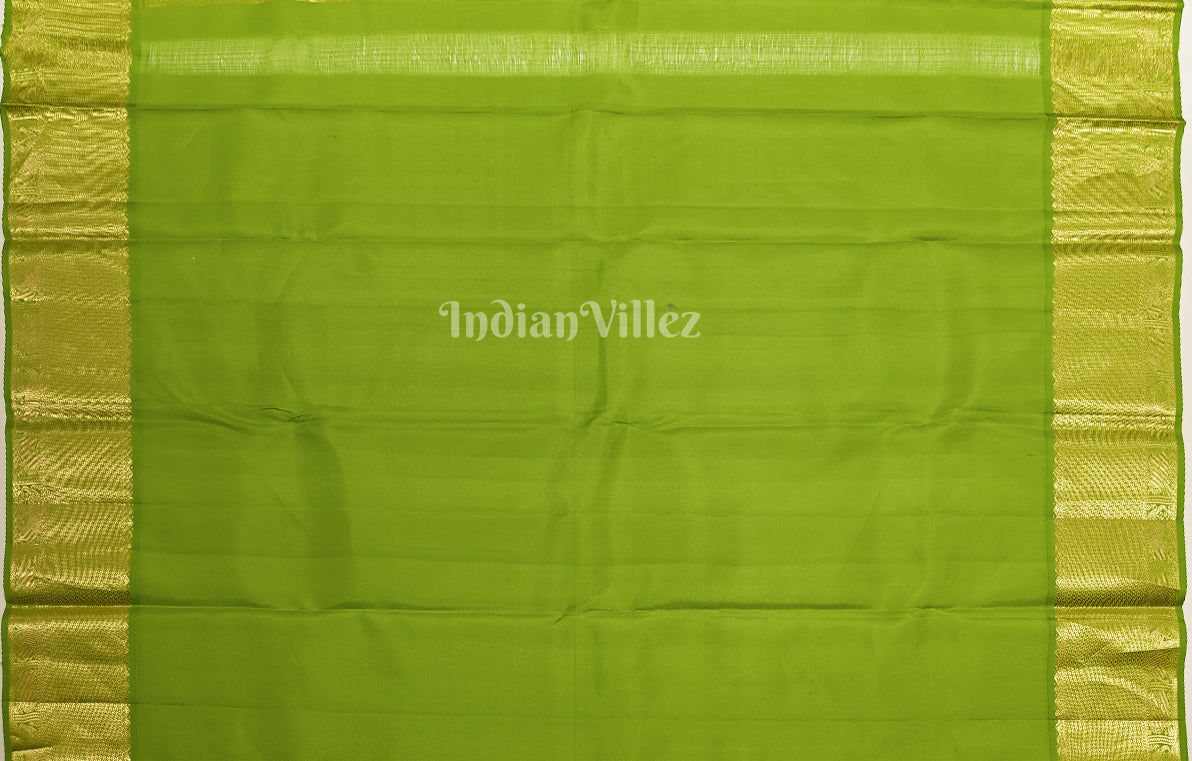 Bottle Green Pure Brocade Kanjivaram Silk Saree