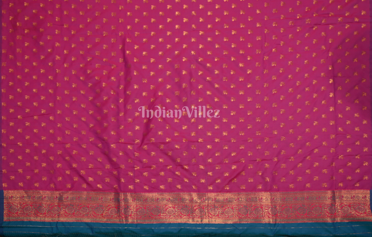 Sky Pink Chaap Weaving Silk Saree