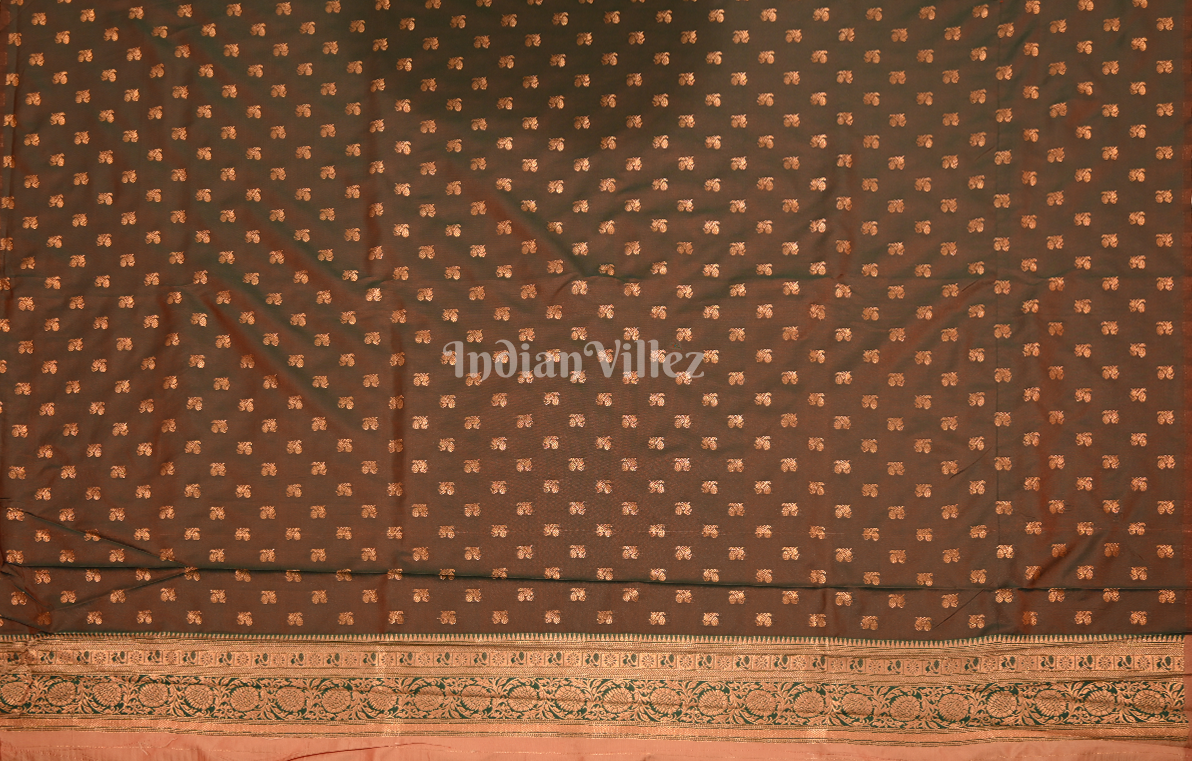 Peach Chaap Weaving Silk Saree