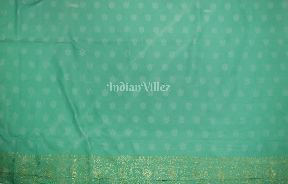 Sky Blue Two Tone Leheriya Banarasi Satin Silk Saree
