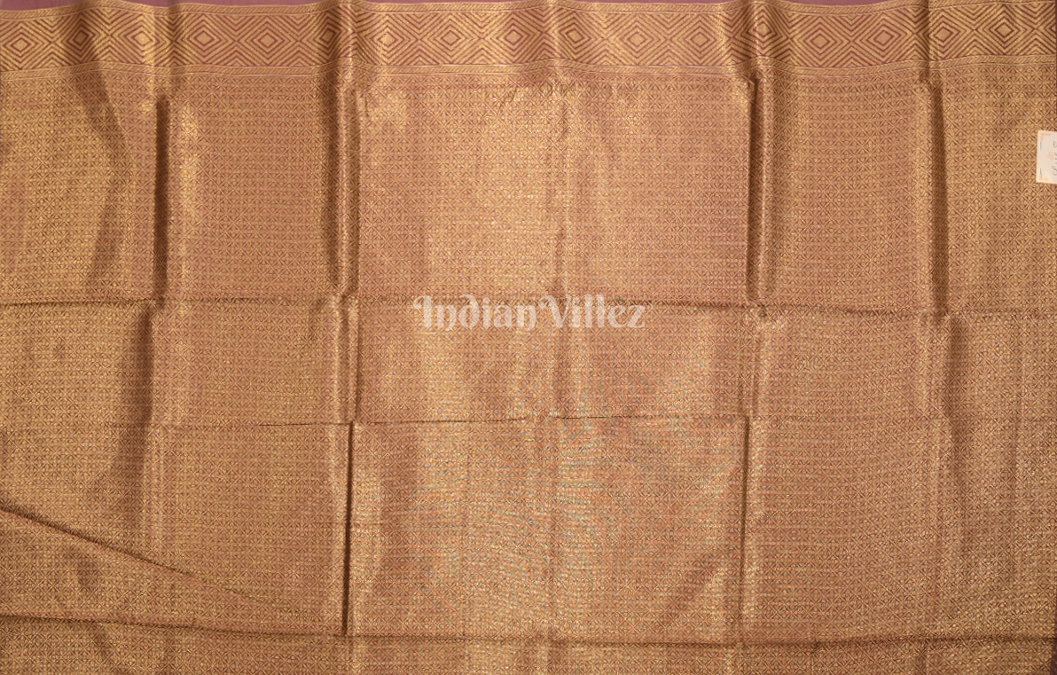Purple Dual Tone Weaving Organza Saree With Blouse Piece