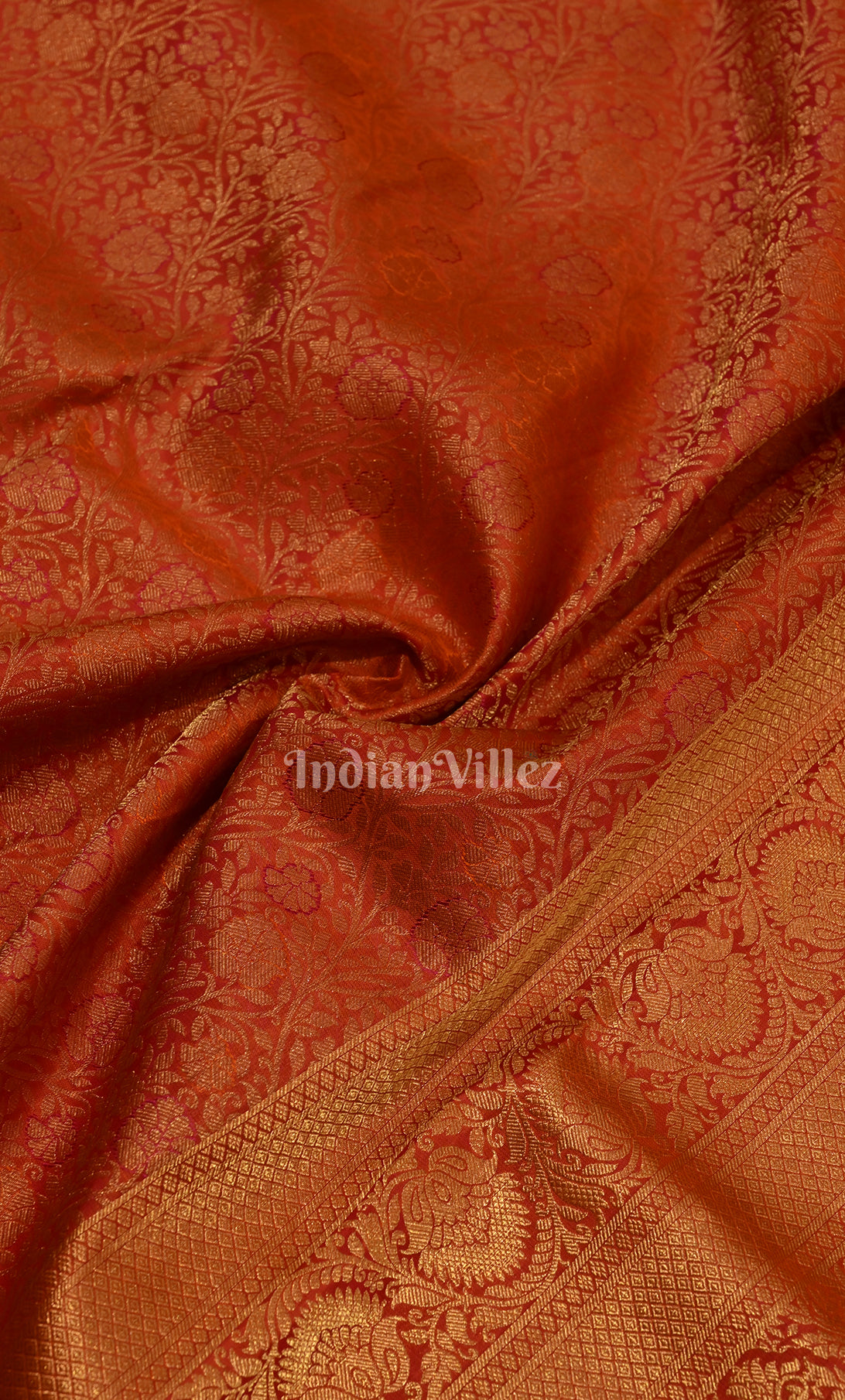 Red Pure Kanjivaram Silk Saree with Zari Brocade 