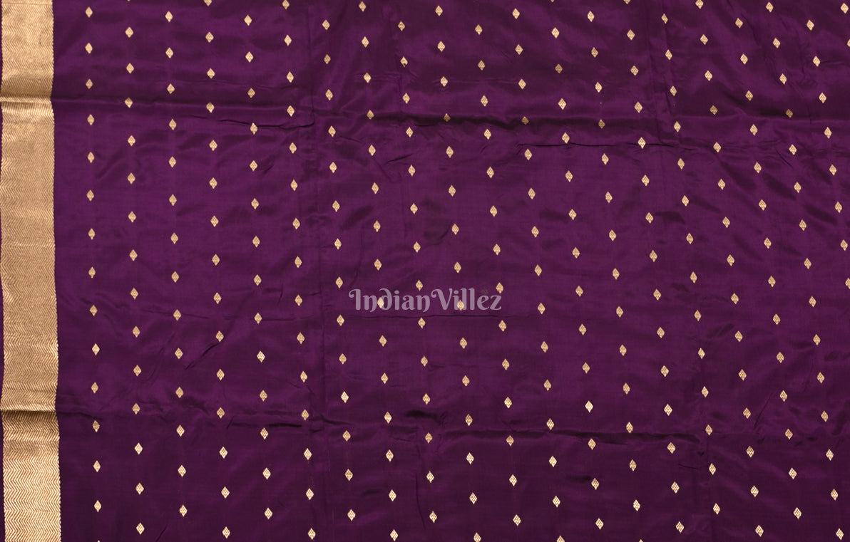 Purple Pure Katan Silk Banarasi Saree 