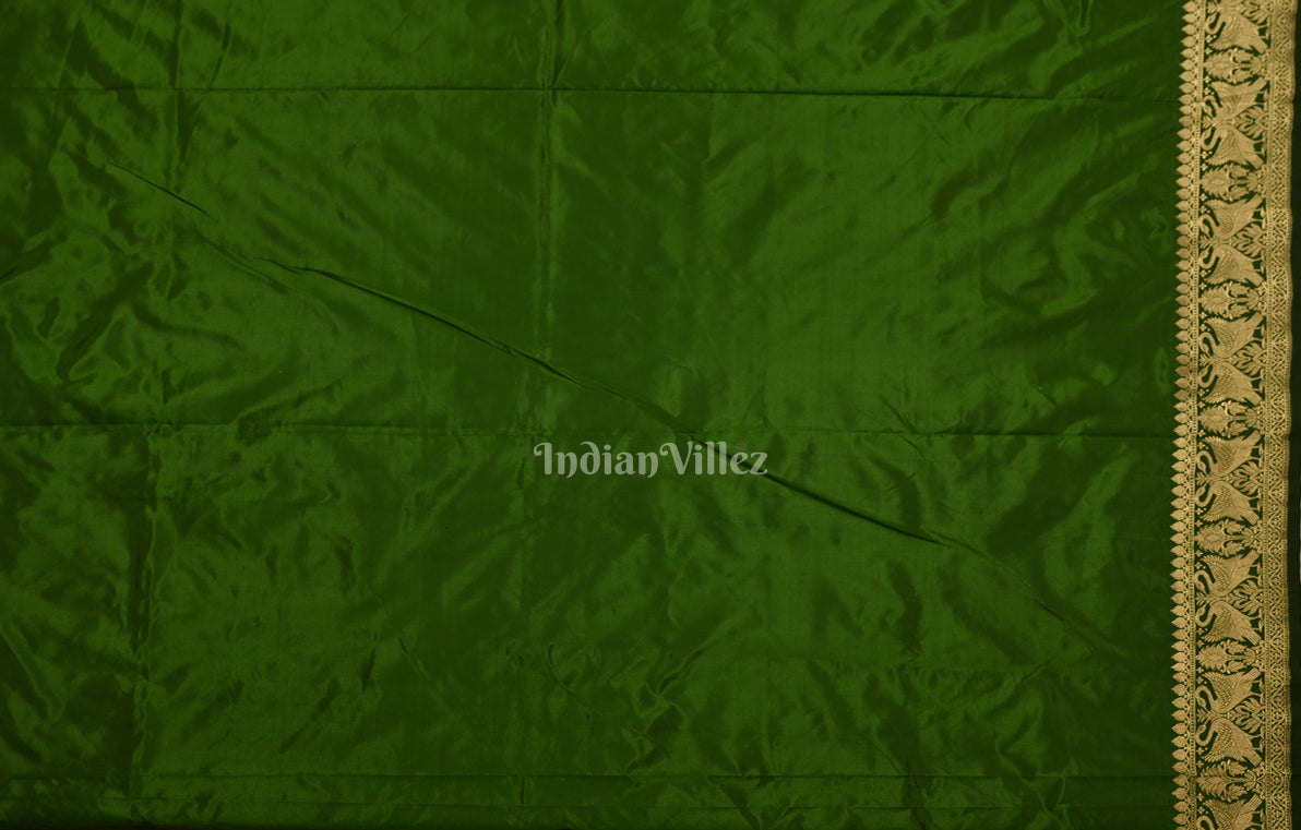Green Pure Katan Silk Banarasi Saree 