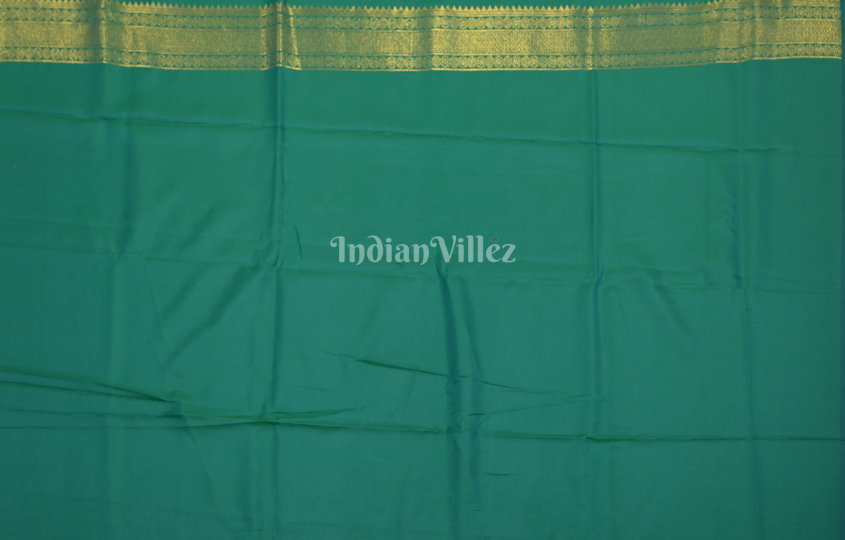 Rama Green Pure Chaap Weaving Silk Saree