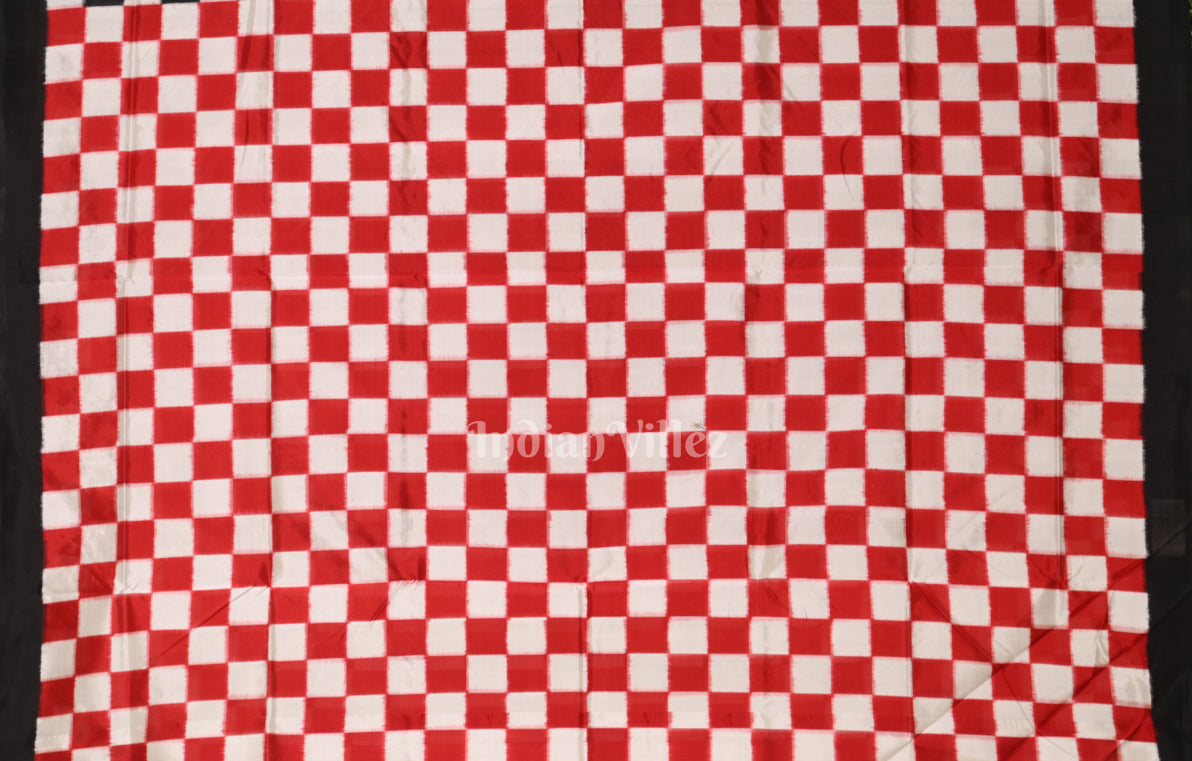 White Black Pasapali Odisha Ikat Contemporary Designer Silk Saree 