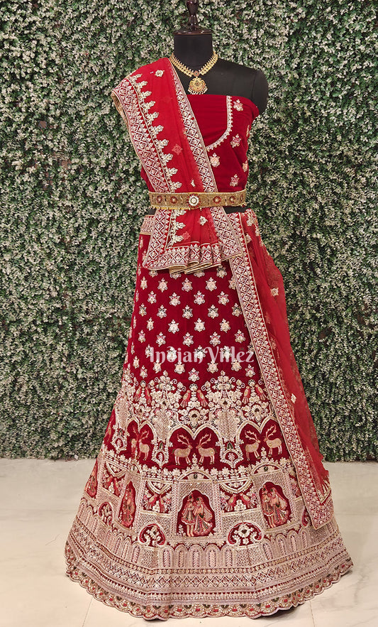 Exclusive Designer Bridal Zardosi Lehenga Choli With Dupatta
