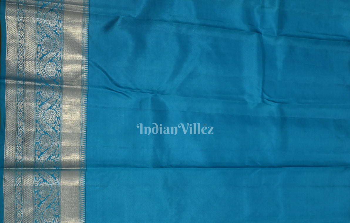 Plum Purple Blue Pure Kanjivaram Silk Saree with Zari Brocade 