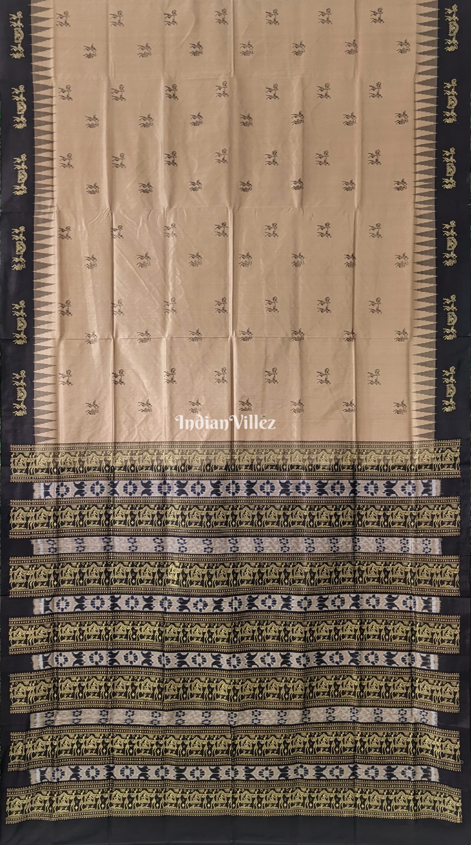 Tribal Doli Sawari Theme Sambalpuri Bomkai Silk Saree