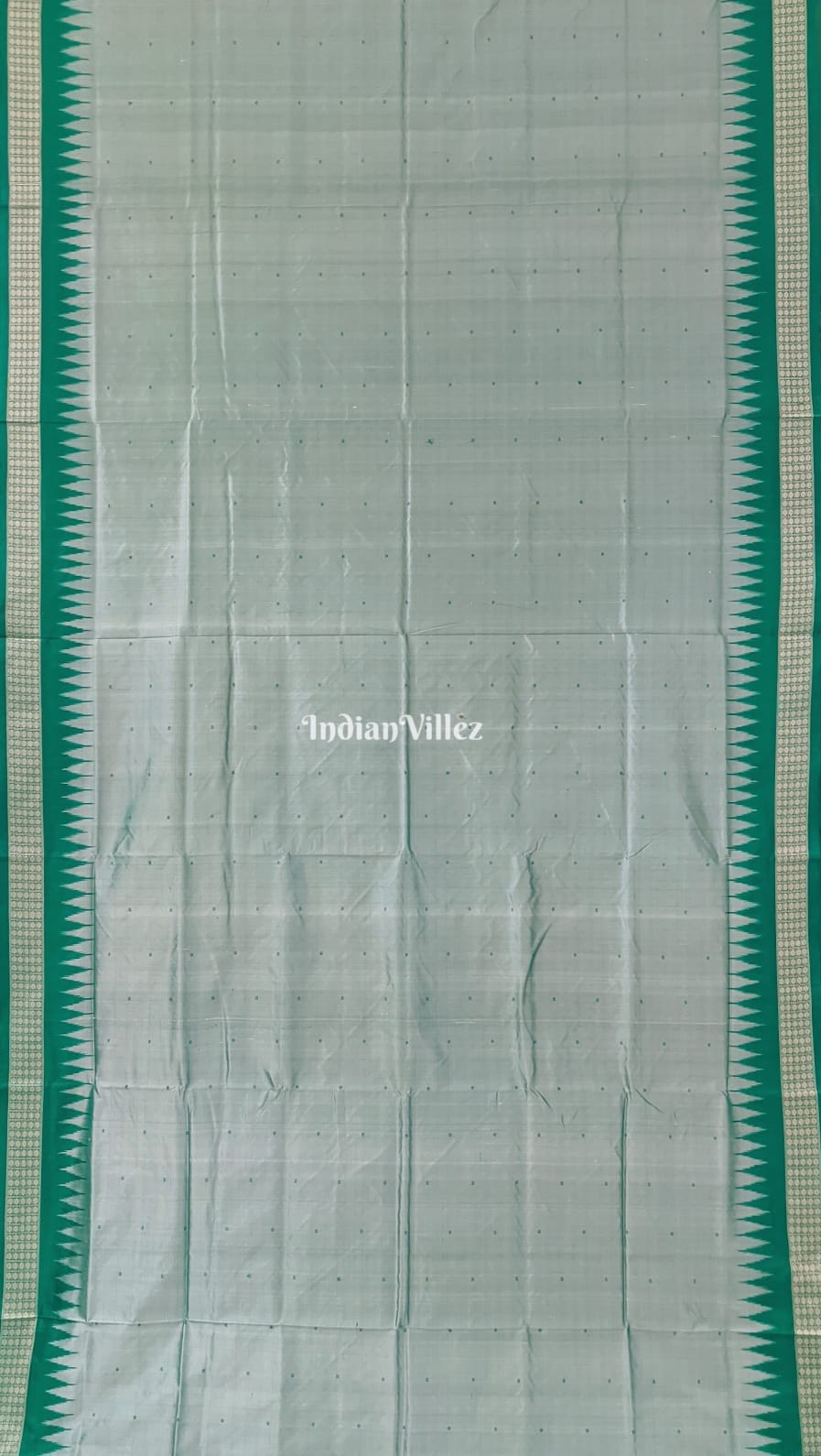 Mint Green Odisha Ikat Sambalpuri Bomkai Silk Saree