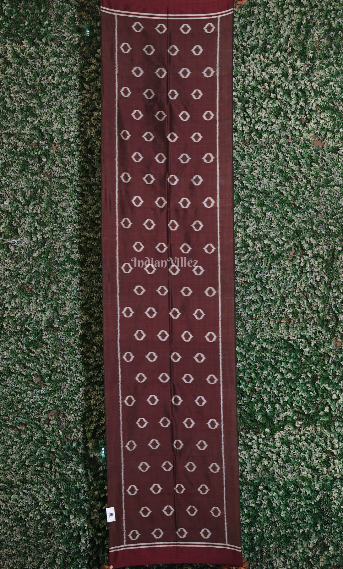 Coffee Maroon Odisha Ikat Pure Sambalpuri Silk Stole