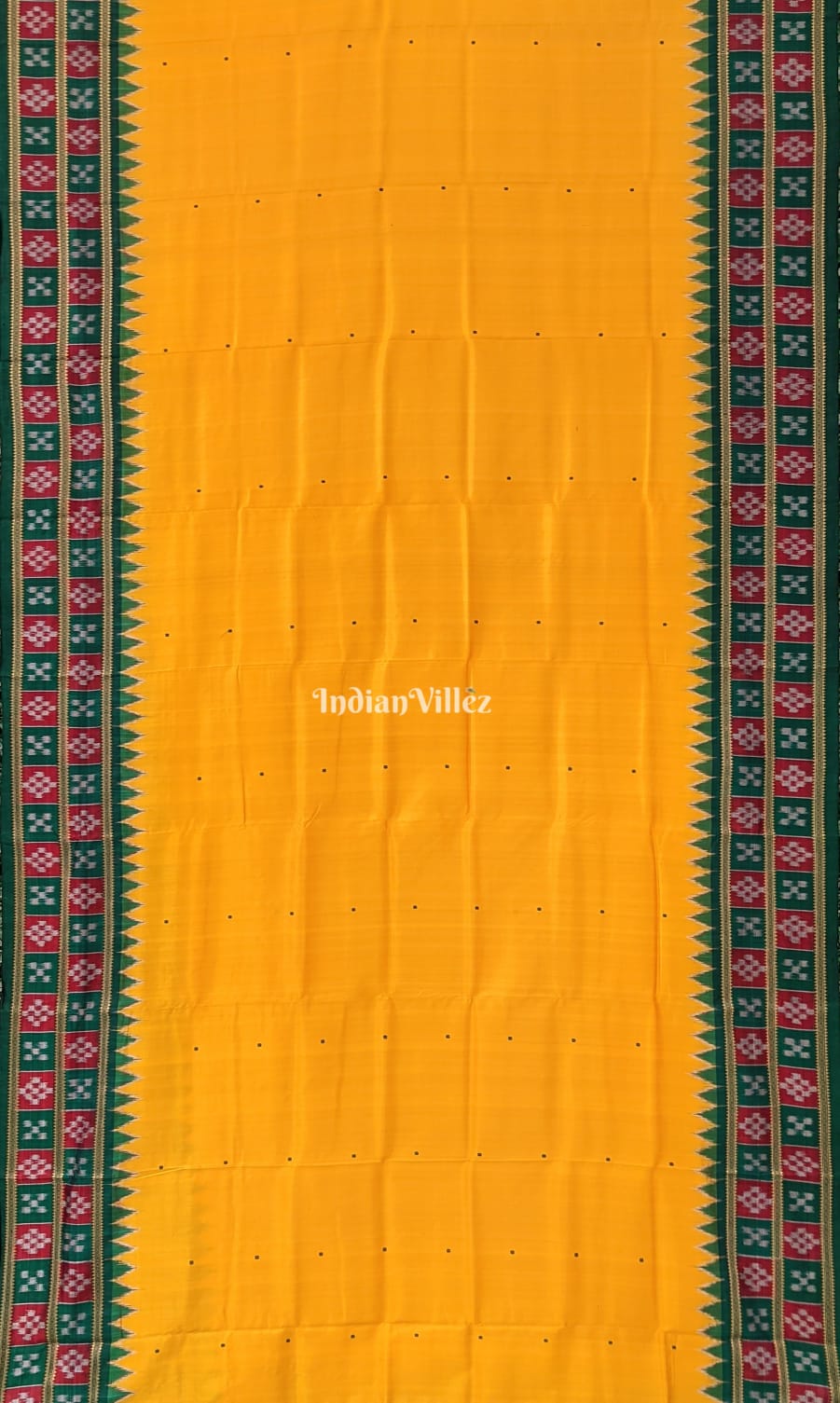 Yellow Green Border Pasapali Khandua Silk Saree