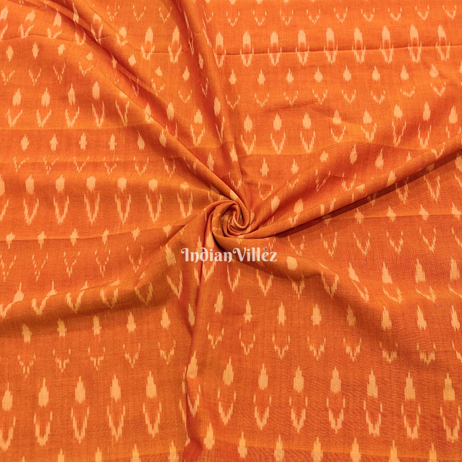 Orange Pochampally Ikat Fabric