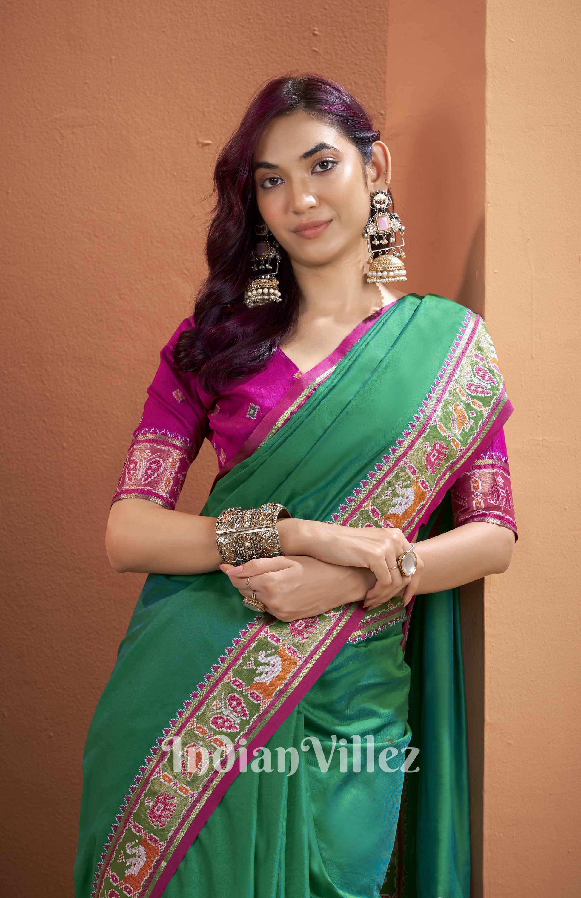 Green Woven Banarasi Patola Silk Saree