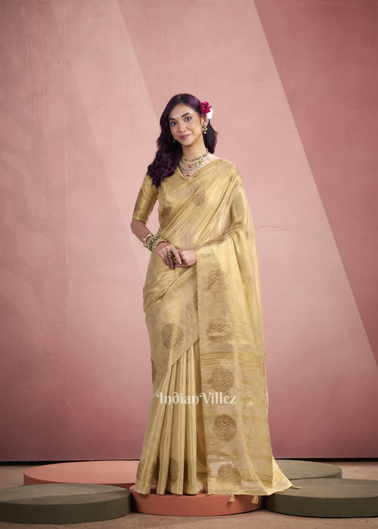 Golden Tissue Silk Zari Woven Saree