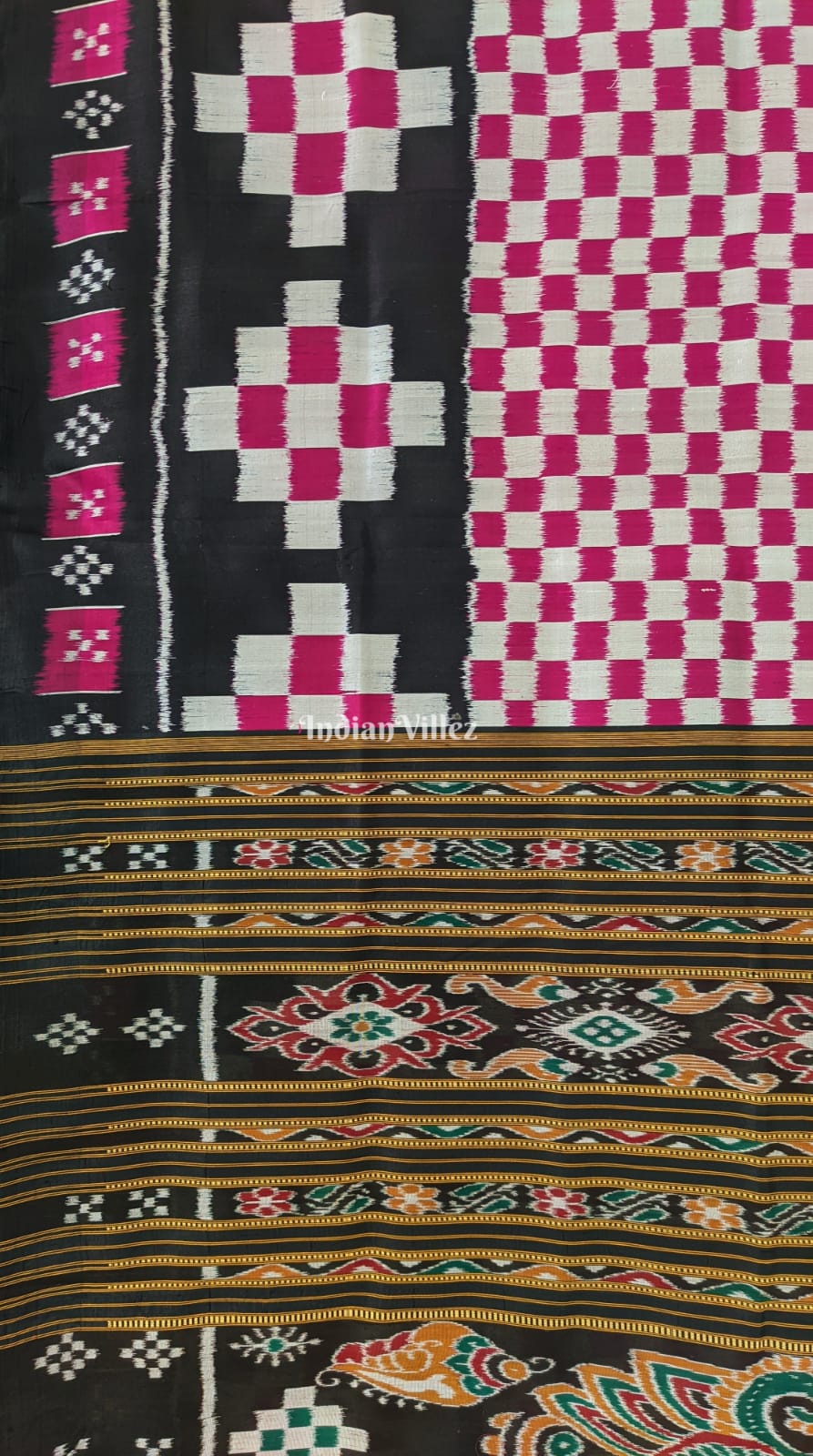 Black Rani Pasapali Theme Designer Contemporary Silk Saree
