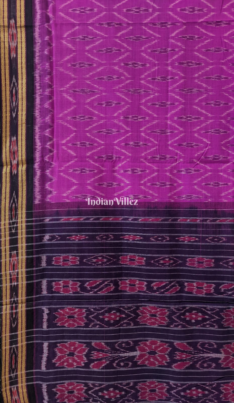 Purple Black Mayur Chandrika Maniabandha Cotton Saree