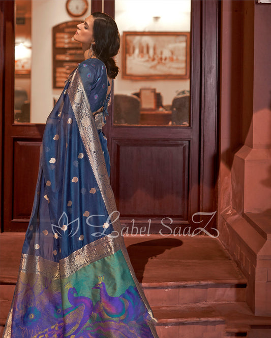 Blue Modal Silk Saree 