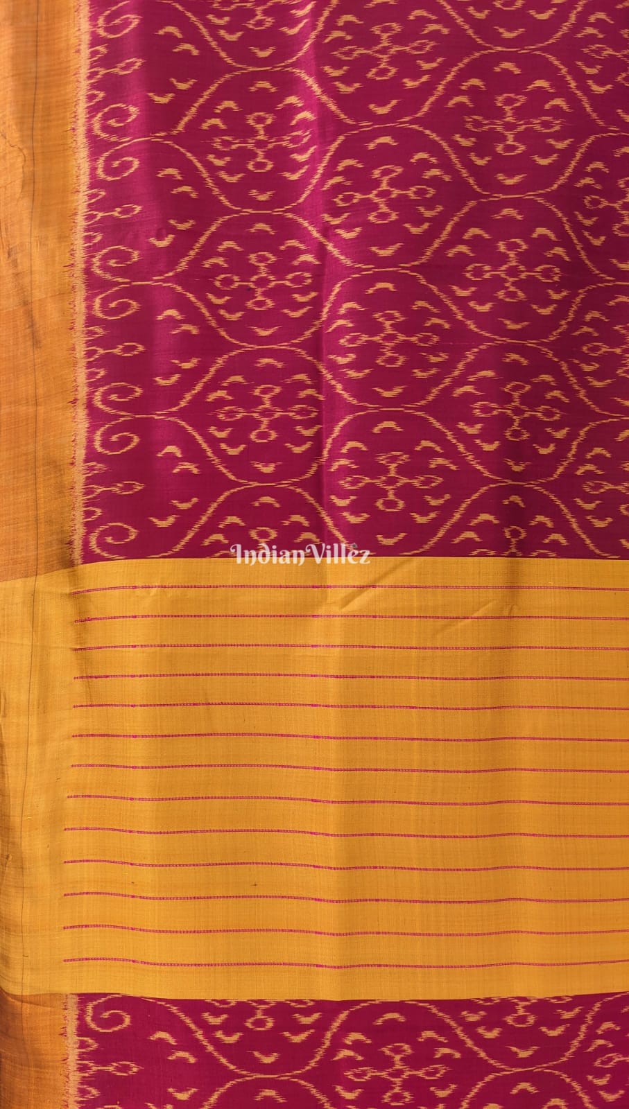 Maroon Golden Contemporary Khandua Silk Saree