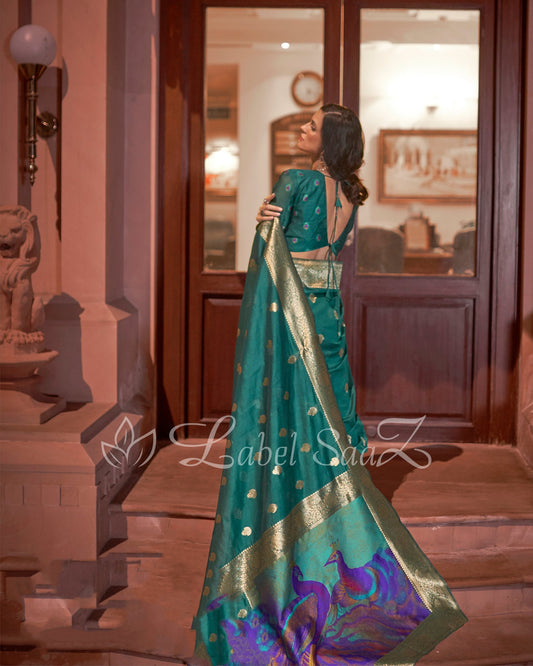 Green Modal Silk Saree 