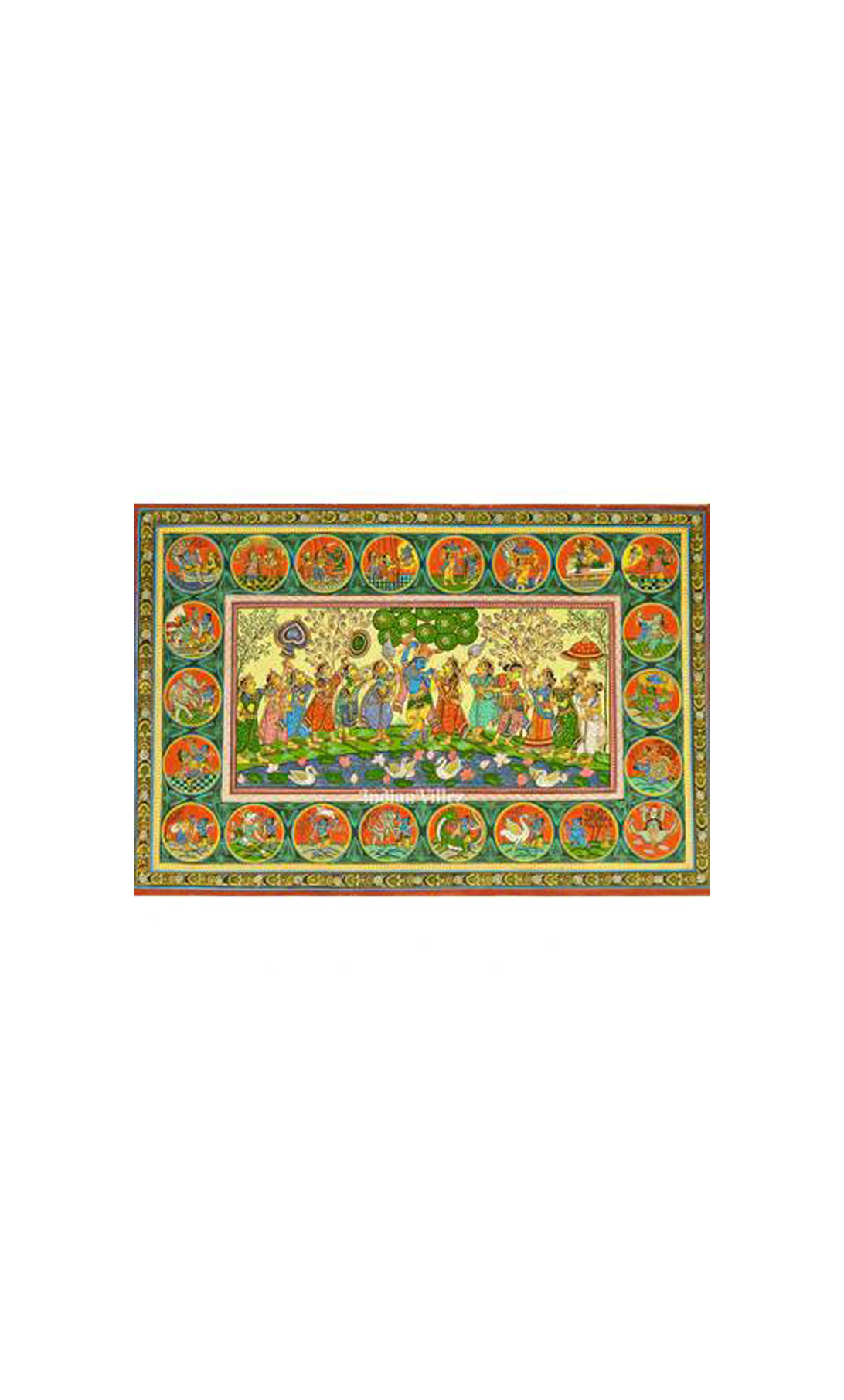 Shree Krishna Life Story Pattachitra Painting For Home Wall Art Decor
