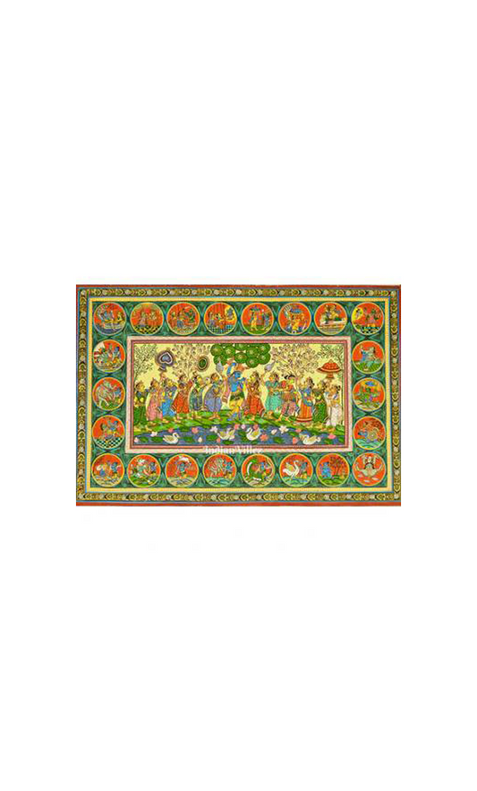 Shree Krishna Life Story Pattachitra Painting For Home Wall Art Decor