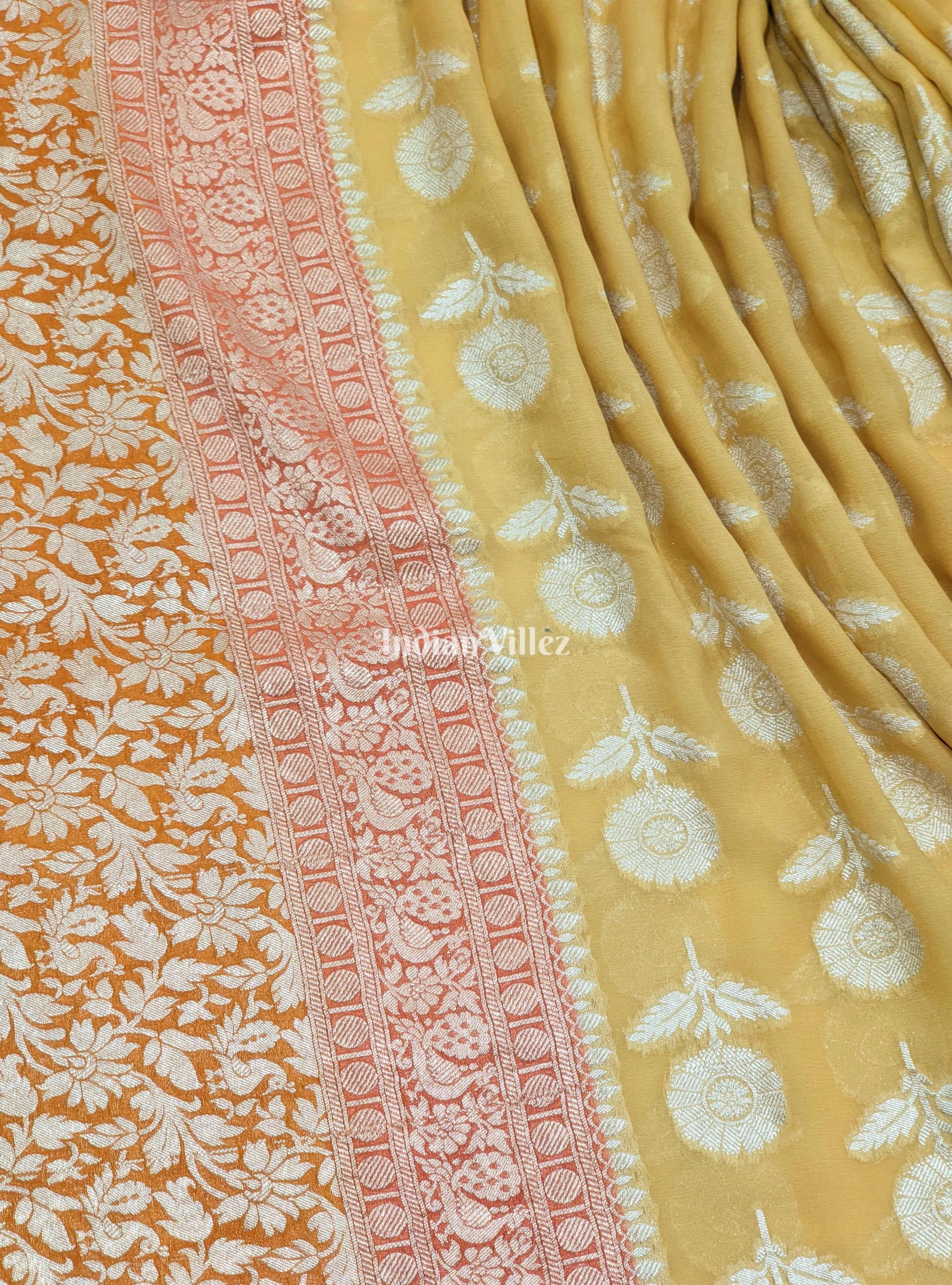 Sandal Color Banarasi Khaddi Georgette Saree