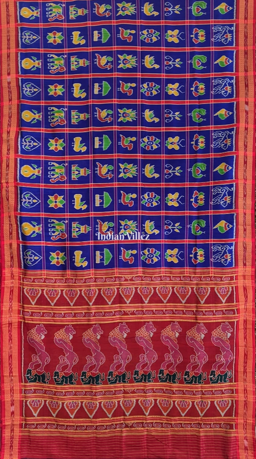 Blue Nabakothi Khandua Silk Saree