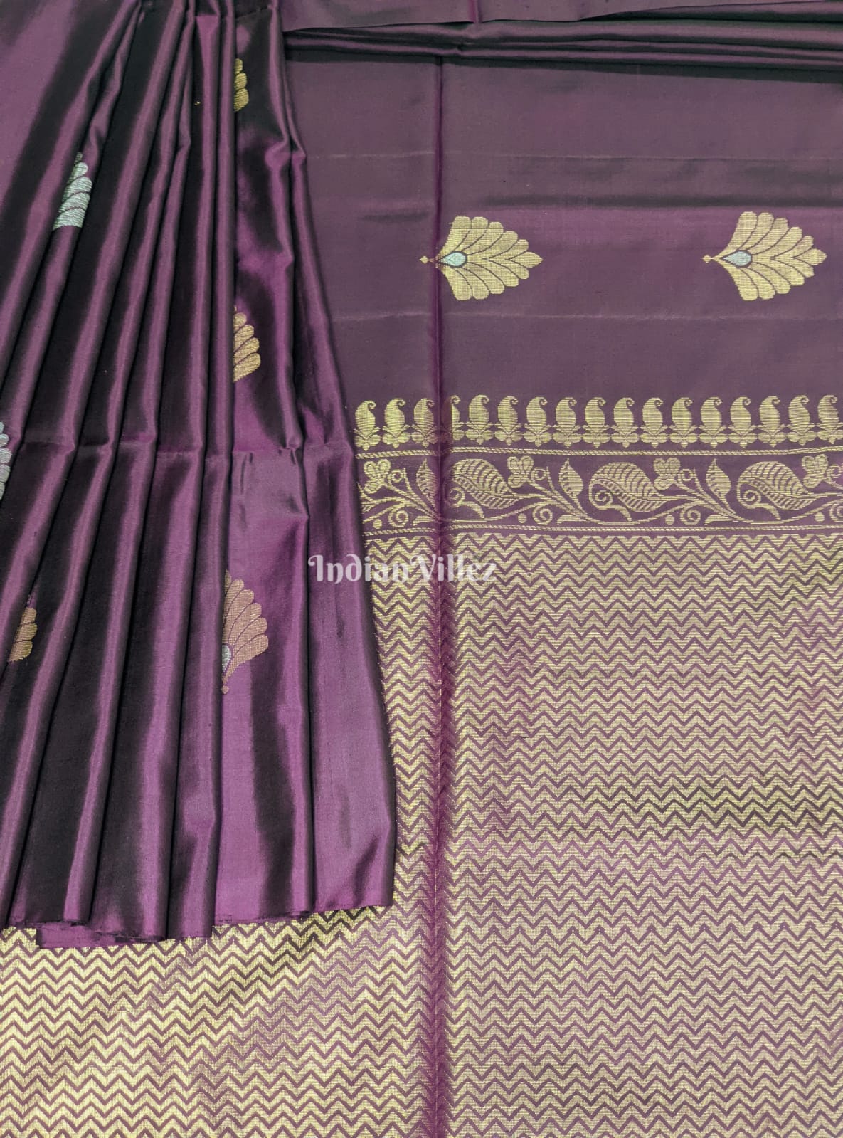 Purple Grape South Handloom Kanjivaram Soft Silk Saree