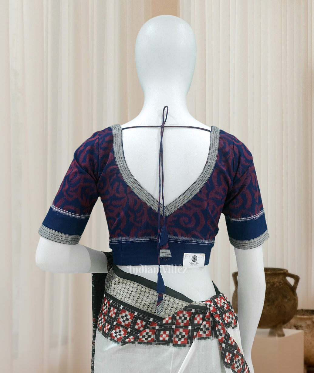 Blue Odisha Ikat Sambalpuri Cotton Blouse