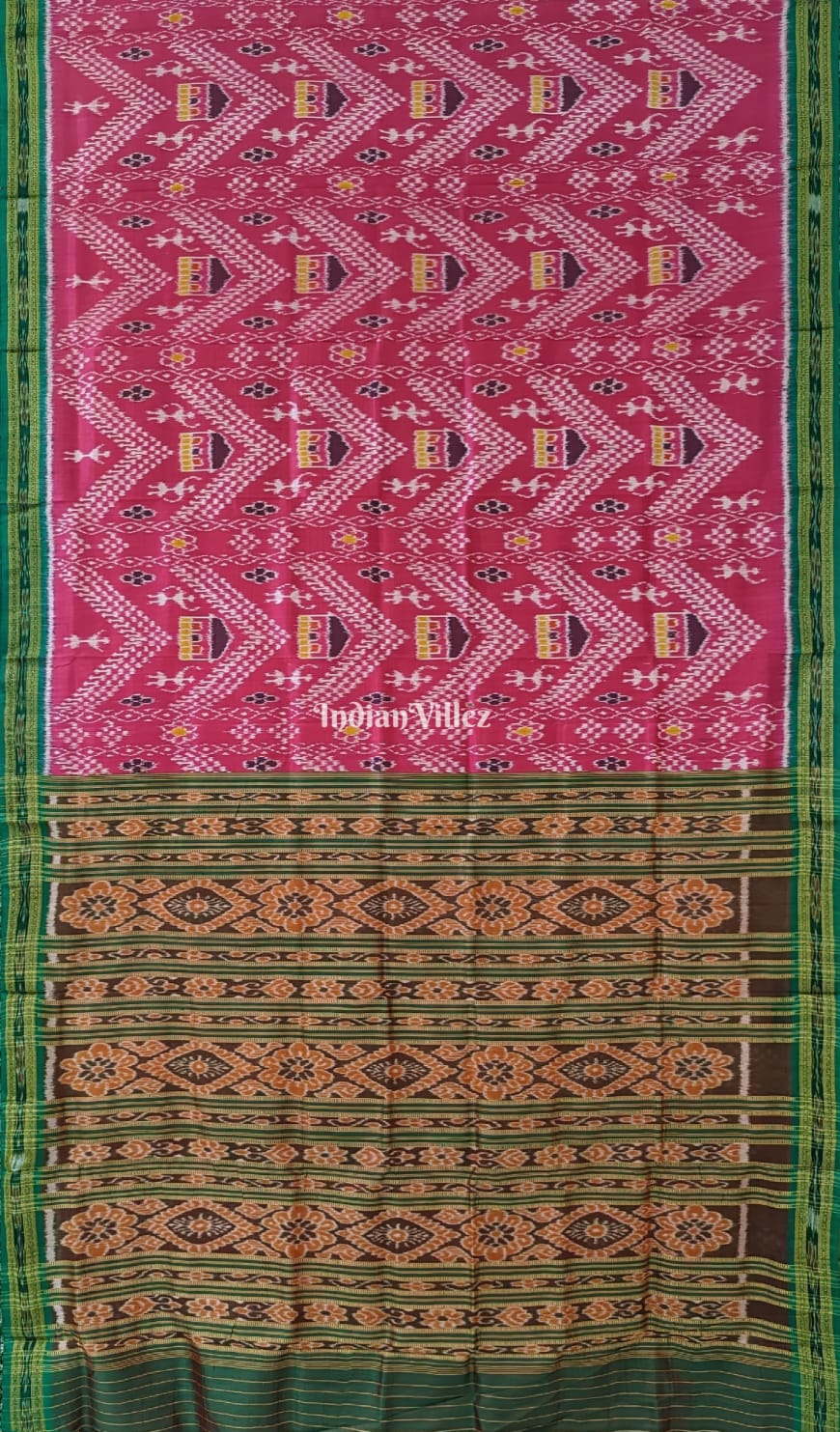 Pink Tribal Odisha Handloom Khandua Silk Saree
