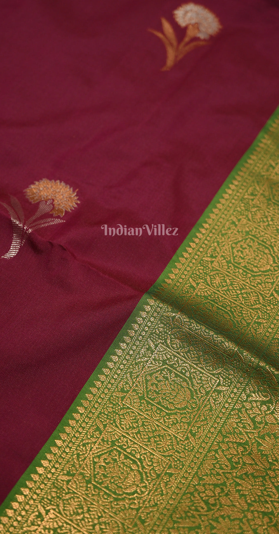 Wine Green Kanjivaram Silk Saree 