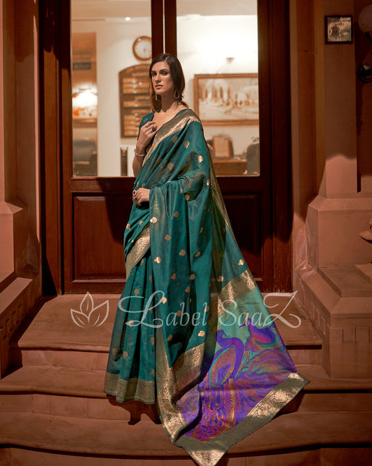 Green Modal Silk Saree 