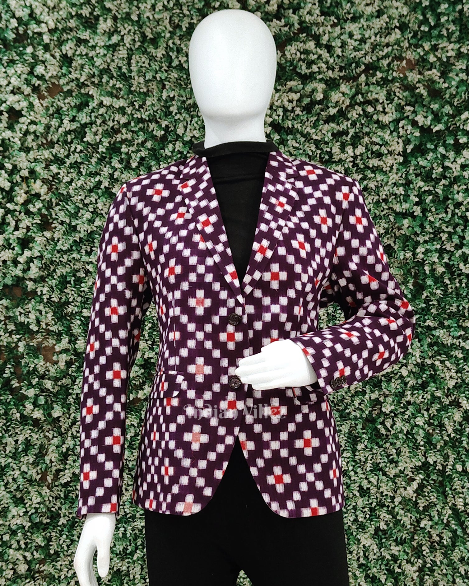 Purple Pasapali Odisha Ikat Women's Designer Blazer