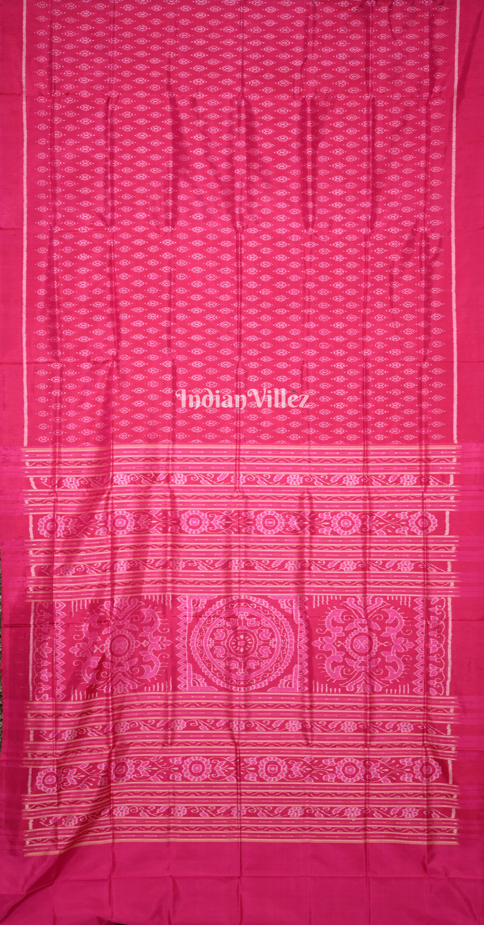 Rani Pink Mayur Chandrika Odisha Ikat Sambalpuri Silk Saree