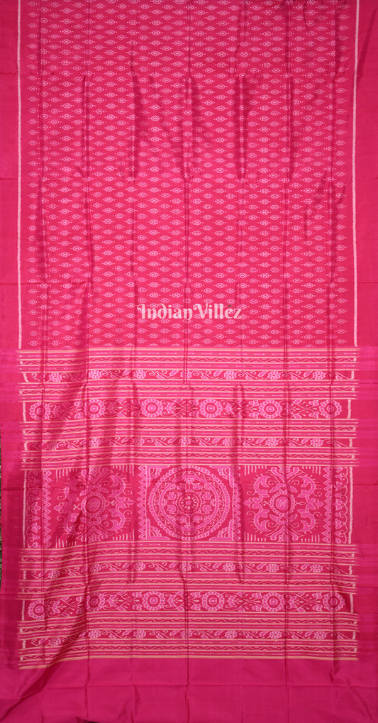 Rani Pink Mayur Chandrika Odisha Ikat Sambalpuri Silk Saree