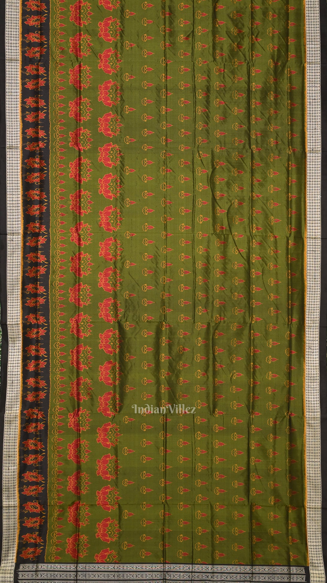 Mehendi Green Diwali Theme Odisha Handloom Sambalpuri Silk Saree 