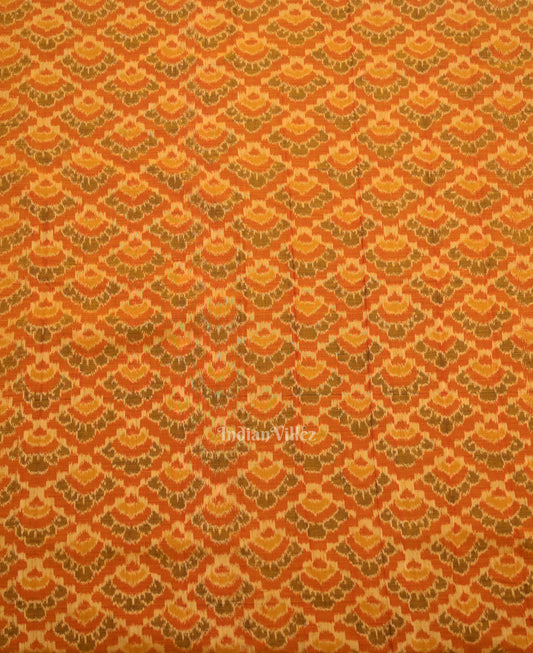 Orange Black Odisha Ikat Sambalpuri Dress Set & Dupatta 